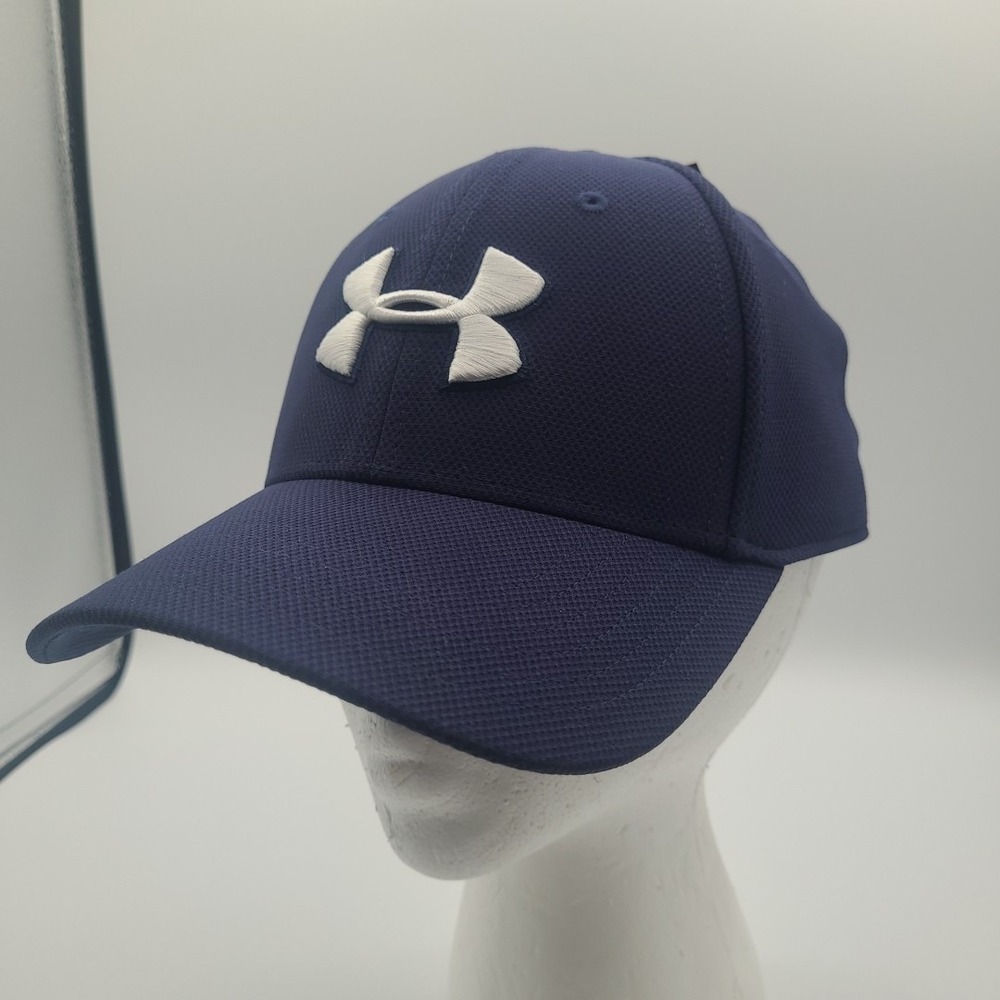 Under Armour UA Blitzing 3.0 Stretch Fitted Cap Hat Navy White Sz M/L NWT